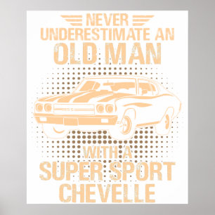 Poster Um Chevrolet Super Sport Chevelle antigo de 1970