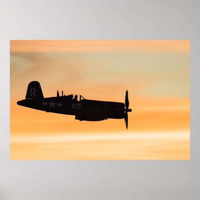Poster Um Combatente da Corsair F4U Comprometido (Frente)