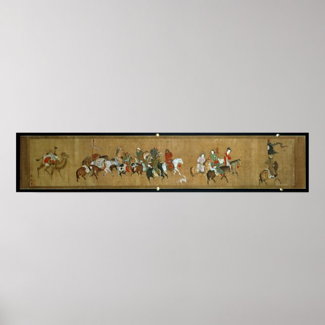 Poster Um comboio de Mongóis, Chineses, século 14 (Frente)