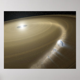 Poster Um cometa que está sendo rasgado aos fragmentos e