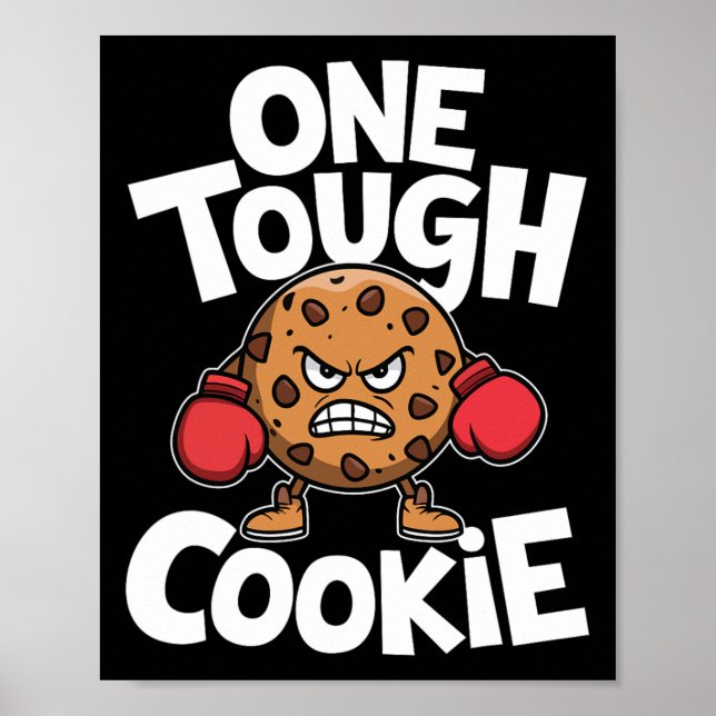 Poster Um cookie boxer forte boxando cookie cookie (Frente)