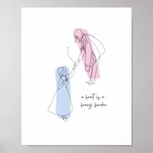 Poster um coração é um design mínimo pesado 