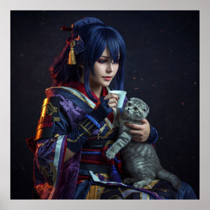 Poster Um Coração Generoso: Caráter Anime com Kitten