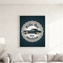 Poster Um crachá com estilo gráfico com dentro de carro v