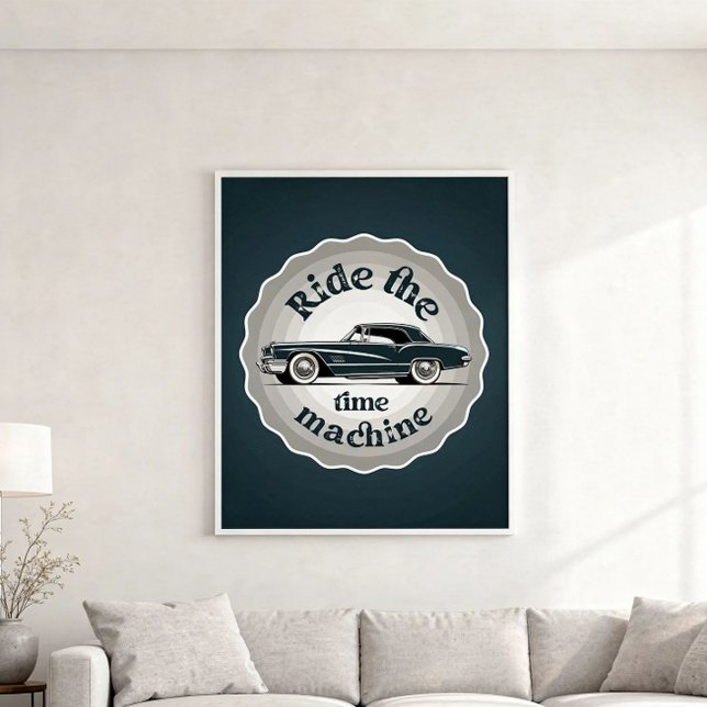 Poster Um crachá com estilo gráfico com dentro de carro v (Criador carregado)