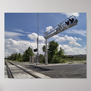 Poster Um cruzamento de estrada de ferro