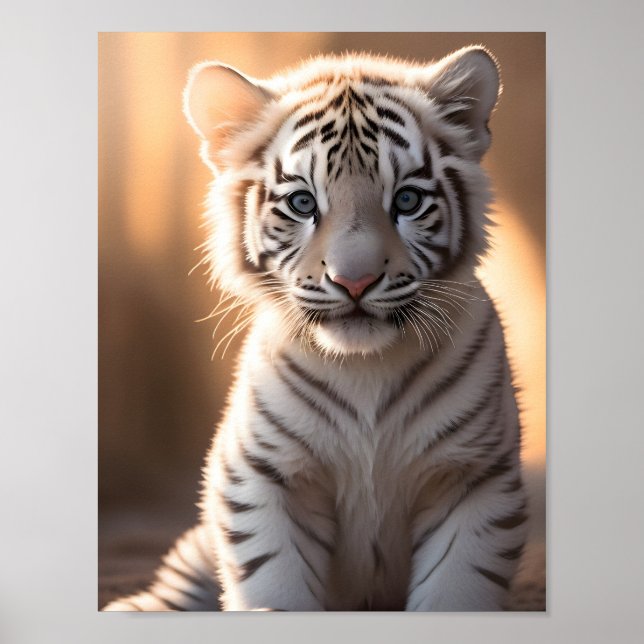 Poster Um Cubo de Tigre Branco (Frente)