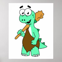 Um desenho animado Tyrannosaurus Rex Caveman.