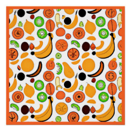 Pôster Um Design de padrão Fruta delicioso