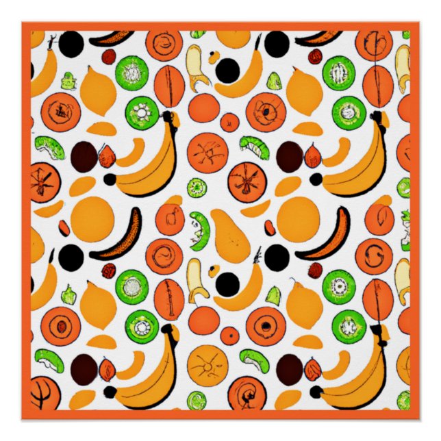 Pôster Um Design de padrão Fruta delicioso (Frente)