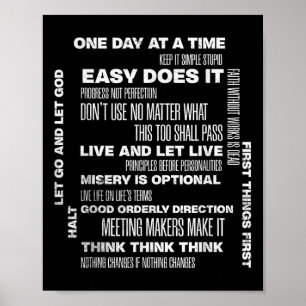 Poster Um Dia De Cada Vez Inspirando Sobriedade De Recupe