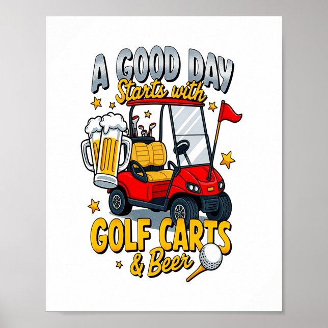 Poster Um Dia de Deus começa com Carrinhos de Golfe (Frente)