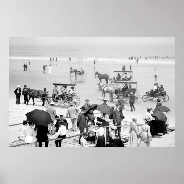 Poster Um Dia de Relaxamento na praia de Daytona, Flórida (Frente)