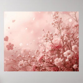 Poster Um Dia dos Namorados Estético com Parede Rosa