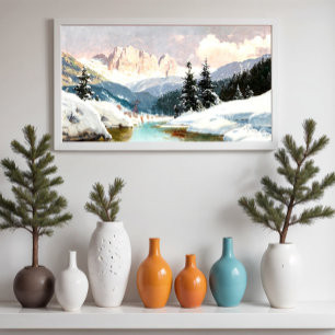 Poster Um Dia Ensolarado de Inverno com Vista para as Dol