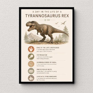 Poster Um Dia na Vida de uma Sala de Aula de Tyrannosauru