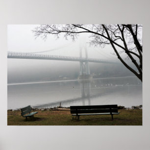 Poster Um dia nevoento em torno da ponte de Médio-Hudson