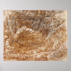Poster Um dilúvio de Leonardo da Vinci (c.1517-1518)