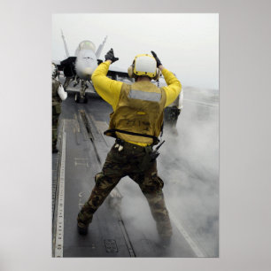 Pôster Um diretor dos aviões sinaliza um zangão de