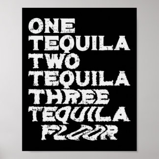 Poster Um Dois Três Tequila Chão Divertido Festa Mexicana