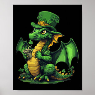Poster Um Dragão Alegre com uma Aparência de Dia de São P