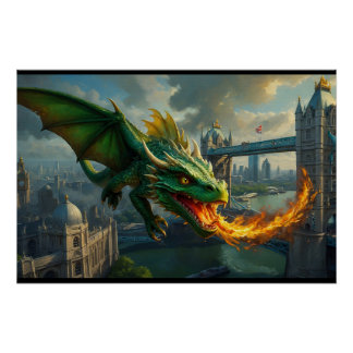 Pôster Um Dragão Verde do Galês aterroriza Londres