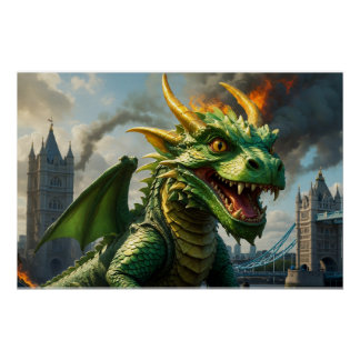 Pôster Um Dragão Verde do Galês aterroriza Londres