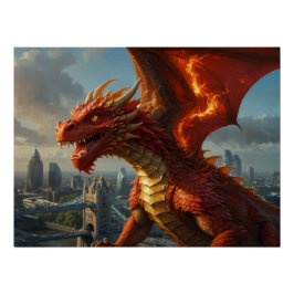Pôster Um Dragão Vermelho Welsh Terroriza Londres