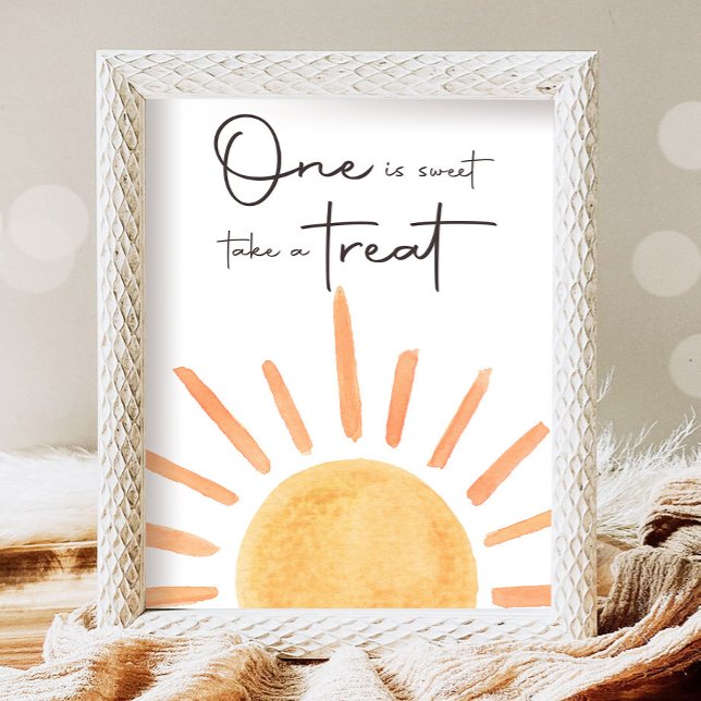 Poster Um é doce - Tome um Tratado Boho Sunshine Aniversá (Criador carregado)