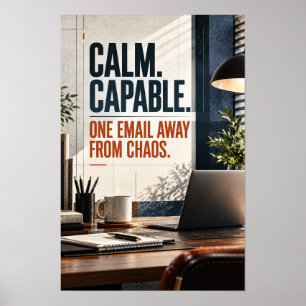 Poster Um E-mail Afastado do Caos Escritório Calmo e Capa