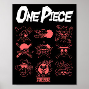 Poster Um Ece Anime Jolly Rogers Ícones Contornos Para Tr