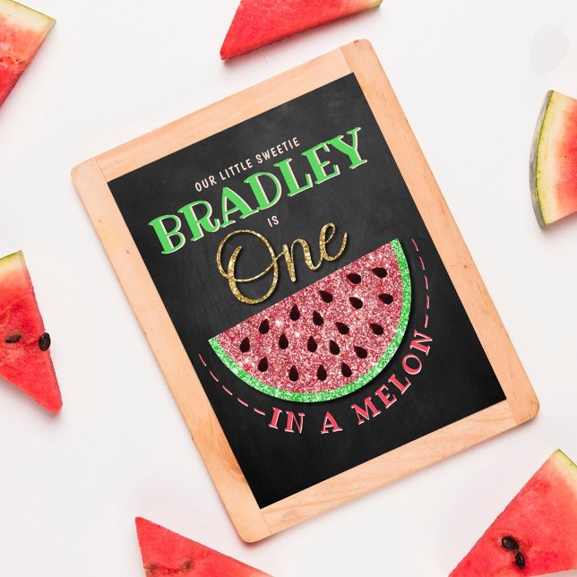 Poster Um Em Um primeiro aniversario De Quadro Melão (Criador carregado)