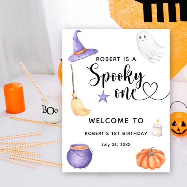 Poster Um Espantoso Aniversário de 1 ano no Halloween (Criador carregado)