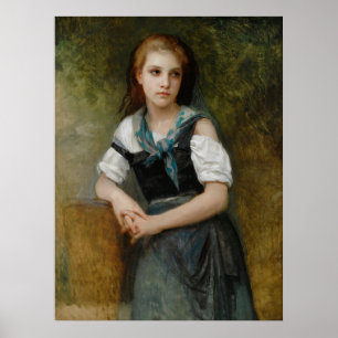 Poster Um estudo para o segredo de William Bouguereau