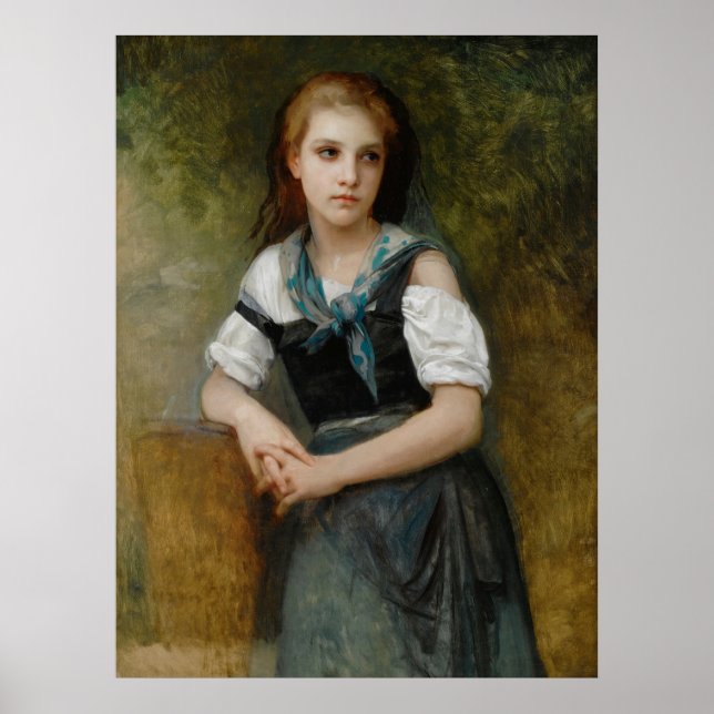 Poster Um estudo para o segredo de William Bouguereau (Frente)