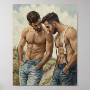 Poster Um Estudo Rústico no Desejo Masculino Compartilhad