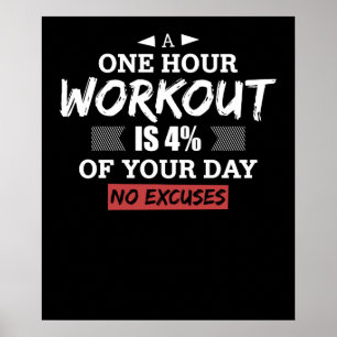 Poster Um exercício de uma hora é 4% de seu dia nenhuma