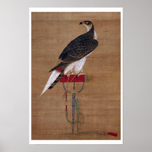Pôster Um Falcão - Pergaminho Coreano do Século XVI (Frente)