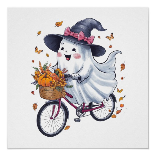 Pôster Um fantasma andando de bicicleta (Frente)