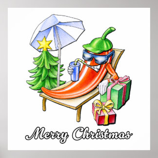 Poster Um Feliz Natal em Sunshade e Tree