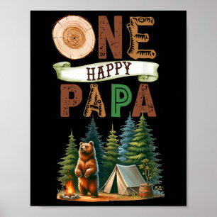 Poster Um Feliz Papai Campista Urso de Primeiro Aniversár