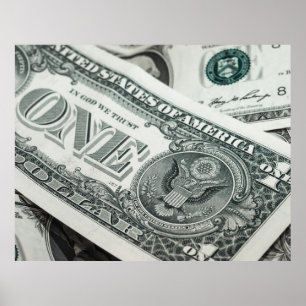 Pôster Um fim do macro do dinheiro da nota de dólar acim