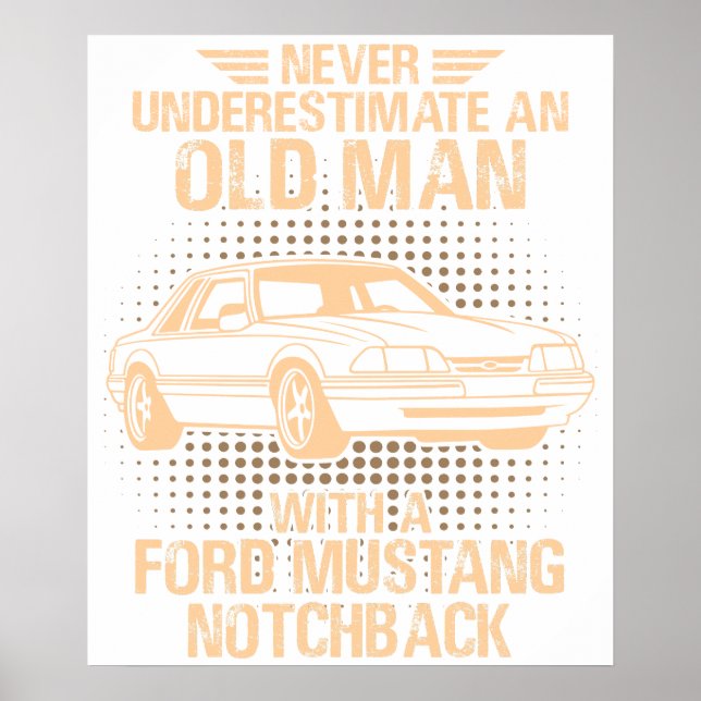 Poster Um Ford Mustang Notchback 1989 Antigo (Frente)