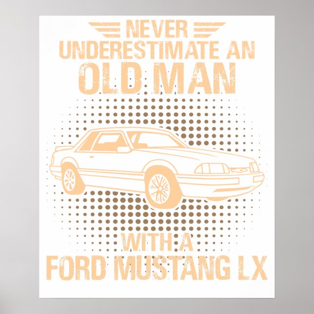 Poster Um Ford Mustang Velho 1993 Lx (Frente)