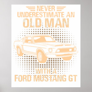 Poster Um Ford Mustang Velho Homem 1967 - 1968 Gt500 3