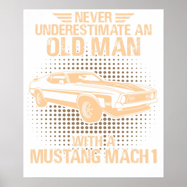 Poster Um Ford Mustang Velho Mach 1 de 1971 a 1973 (Frente)