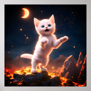 Poster Um Gatinho Branco E Cachorro