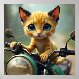 Poster Um gato amarelo com orelhas pretas e olhos azuis g