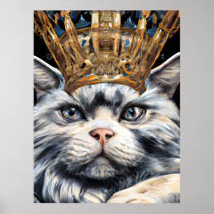 Poster Um gato com uma coroa