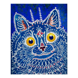 Pôster Um gato em estilo gótico por Louis Wain 